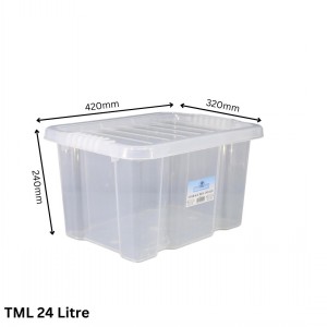 TML Clear Plastic Storage Box & Lid Size 04 (24 Litre)